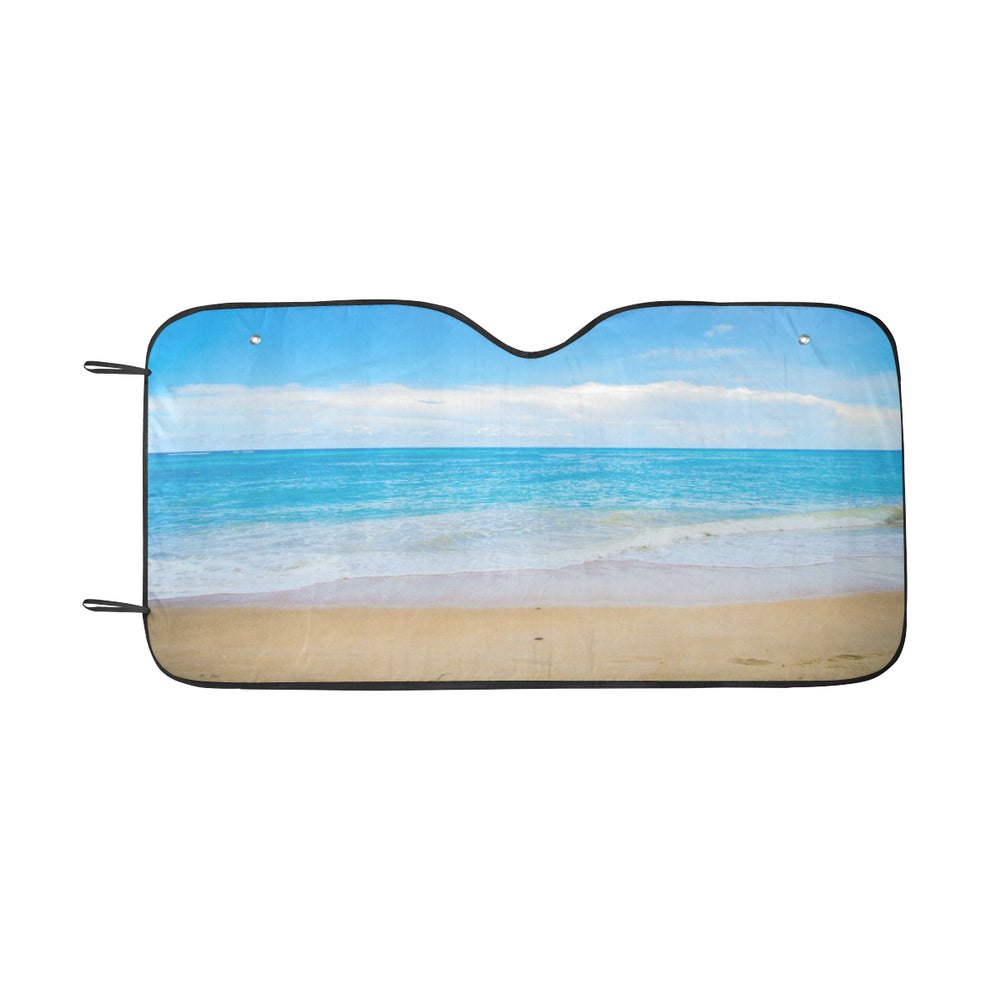 Ocean Beach Windshield Car Sun Shade, Tropical Sea Sand SUV Accessorie ...