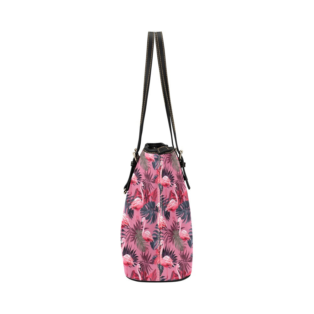 Bright Tropical Designed Faux Leather factory Tote Bag