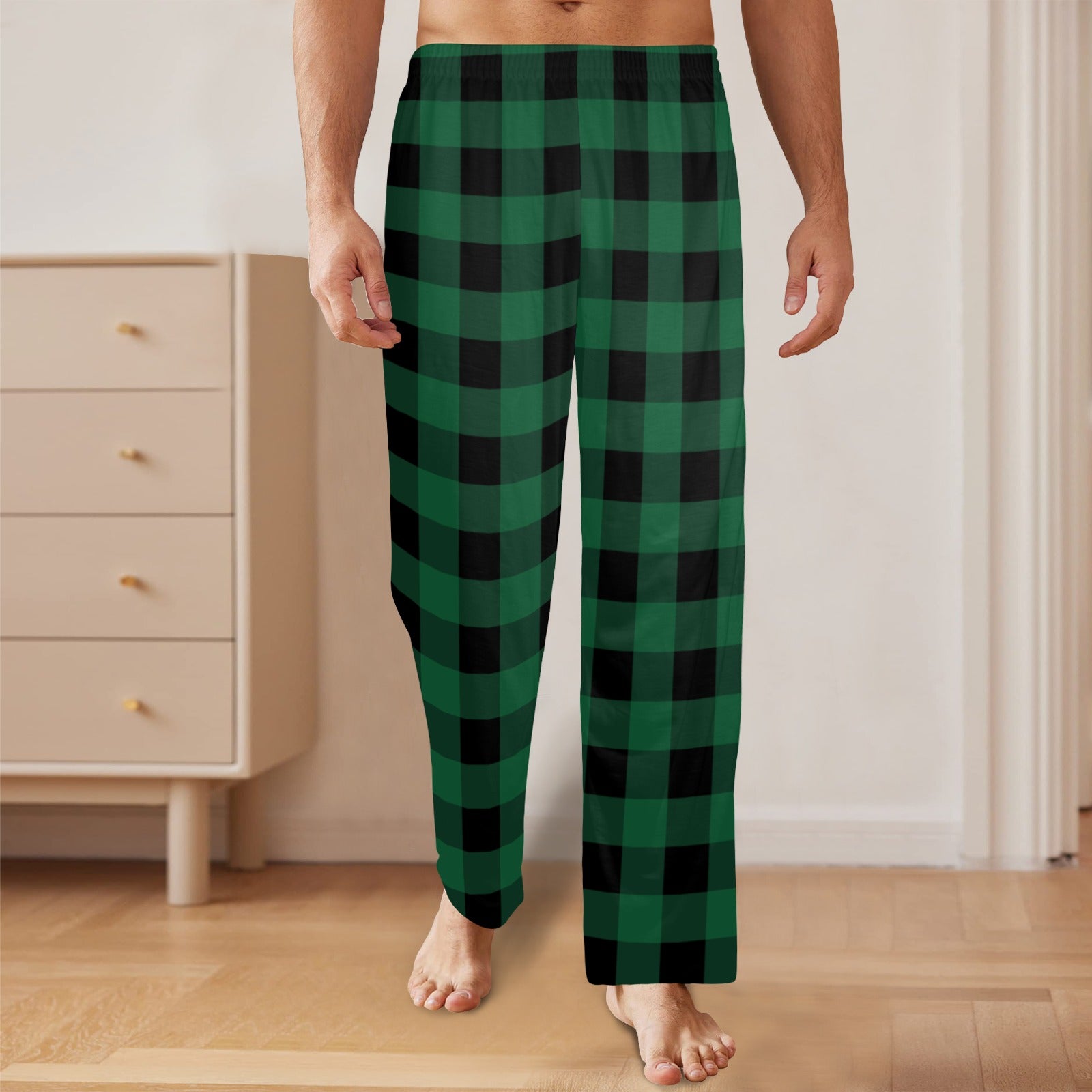 Buffalo Plaid Black Green Pajama Bottoms Men Soft Pyjama Trousers with  pockets for Spring Pyjamas Small at  Men's Clothing store