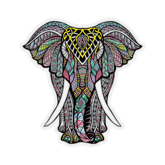 Indian Elephant Sticker, Animal Ornate Laptop Decal Vinyl Cute Waterbottle Tumbler Car Waterproof Bumper Die Cut Wall Mural Starcove Fashion