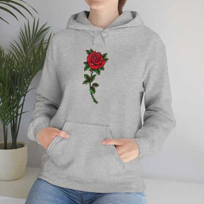 Red Rose Hoodie, Flowers Floral Pullover Men Women Adult Aesthetic Graphic Cotton Punk Goth Hooded Sweatshirt with Pockets Starcove Fashion