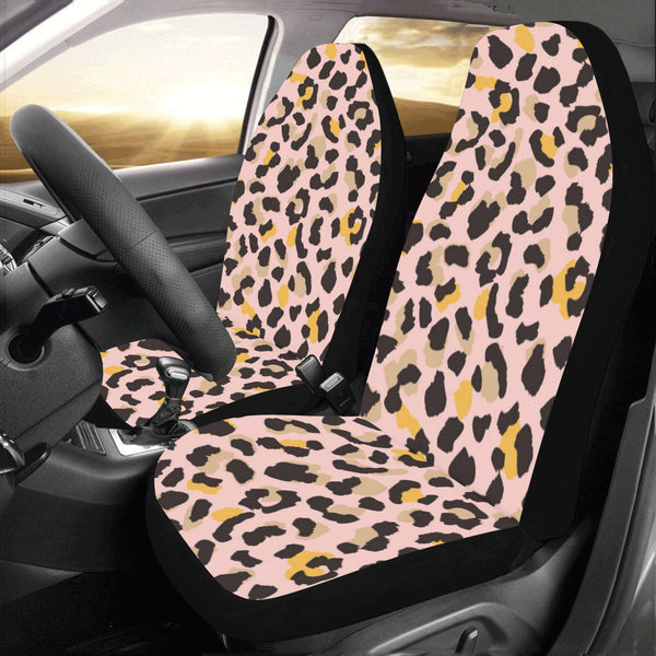 Black Pink Stars Pattern Car Seat Covers Pair, 2 Front Seat Covers, Car Seat Protector, Car 2024 Accessory, Seat Cover For Car