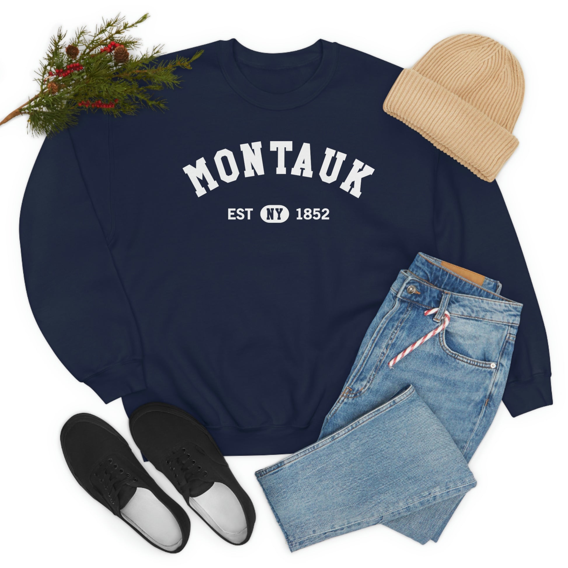 Montauk Sweatshirt, New York NY Beach Graphic Crewneck Fleece Cotton Sweater Jumper Pullover Men Women Aesthetic Designer Top Starcove Fashion