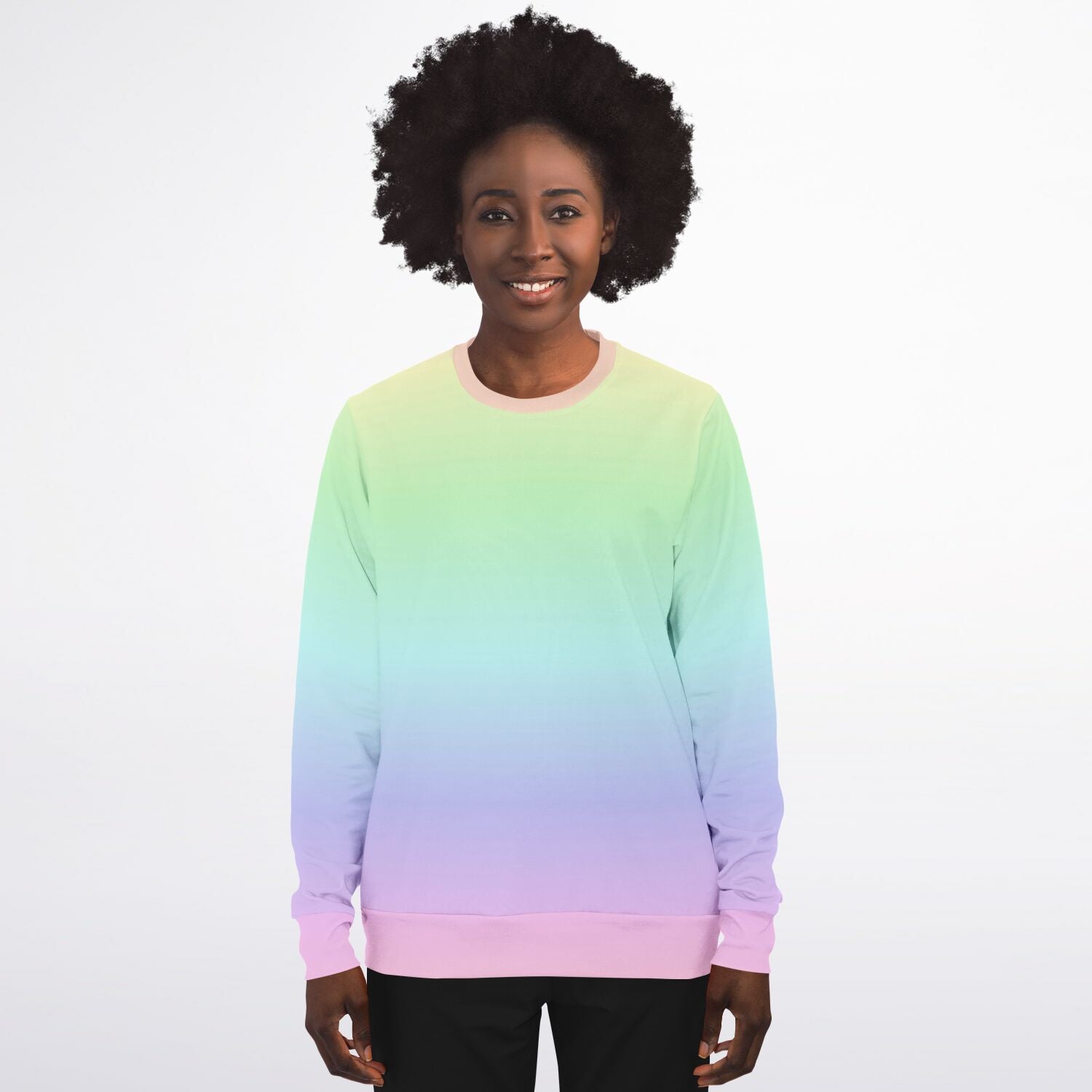 Pastel Rainbow Sweatshirt Ombre Gradient Tie Dye Crewneck Fleece Cott Starcove Fashion