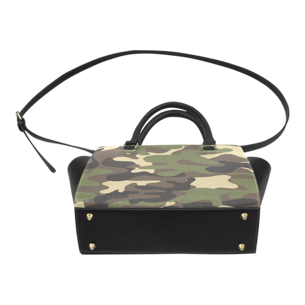DKNY Grayson Camo Large Faux Leather Tote Bag in Black | Lyst