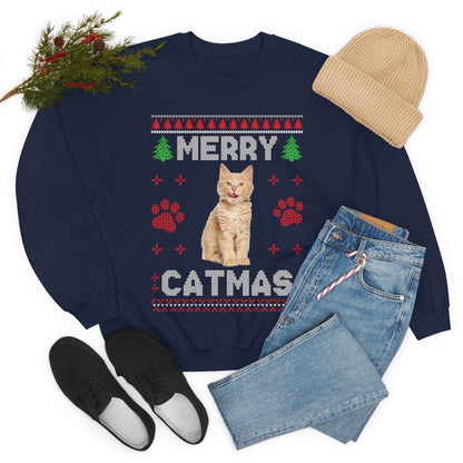 Custom Cat Ugly Christmas Sweater,  Personalized Photo Kitten Merry Xmas Print Women Mom Men Funny Party Holiday Plus Size Sweatshirt Starcove Fashion