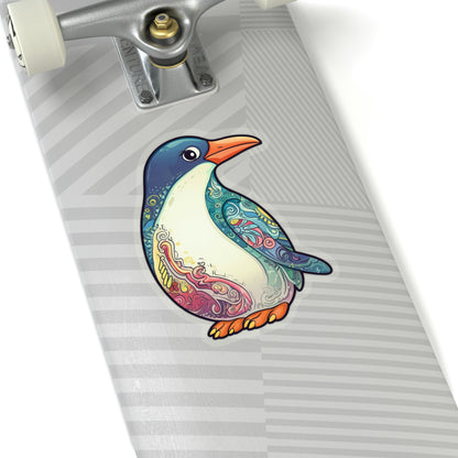 Penguin Sticker, Ornate Bird Animal Laptop Decal Vinyl Cute Waterbottle Tumbler Car Waterproof Bumper Aesthetic Die Cut Wall Mural Starcove Fashion