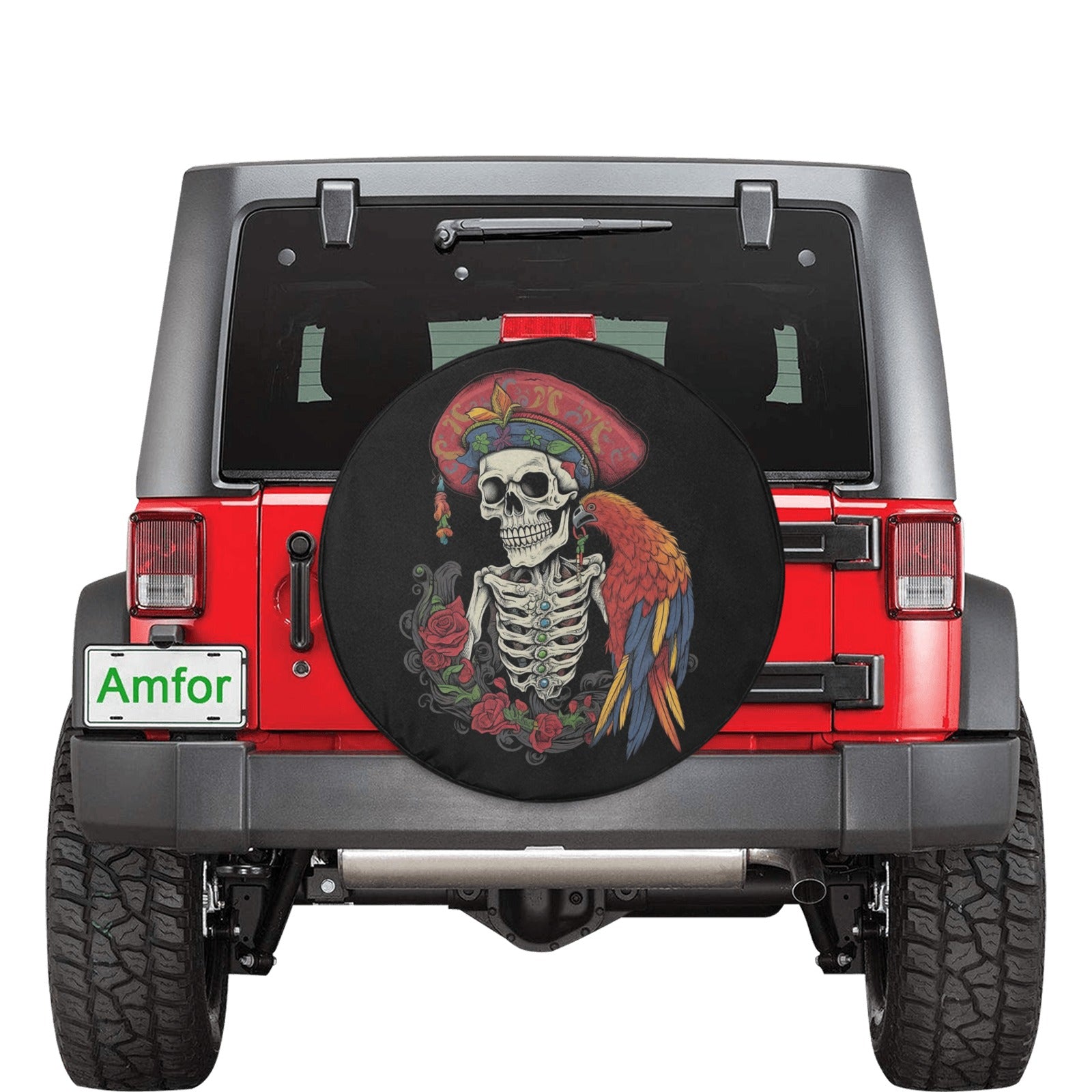 Sugar Skull Girl Tire Cover for Jeep, Camper, SUV With or Without 2024 Backup Camera Hole