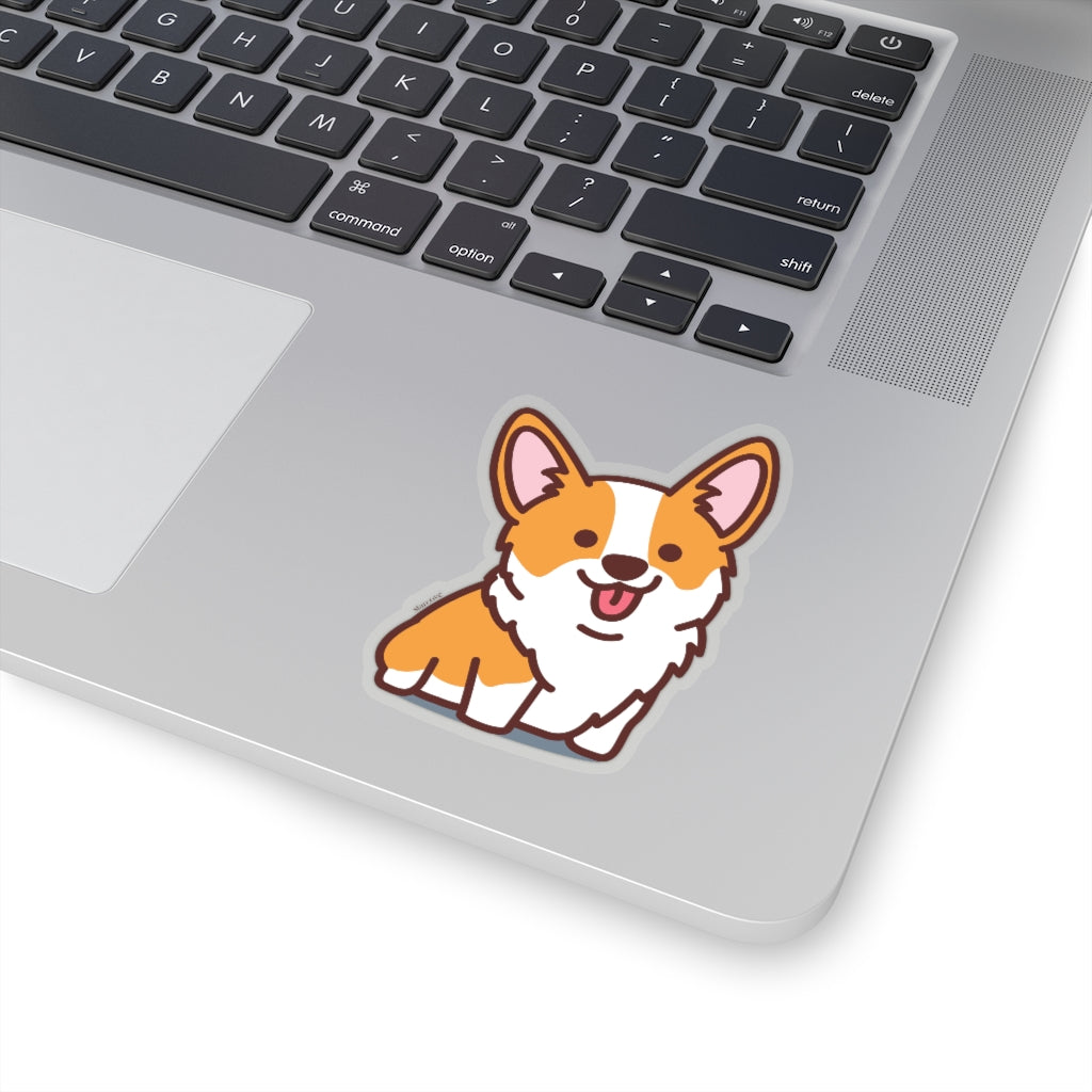 Cute Corgi Puppy Sticker, Happy Dog Laptop Decal Vinyl Cute Waterbottle Tumbler Car Bumper Aesthetic Die Cut Wall Mural Starcove Fashion