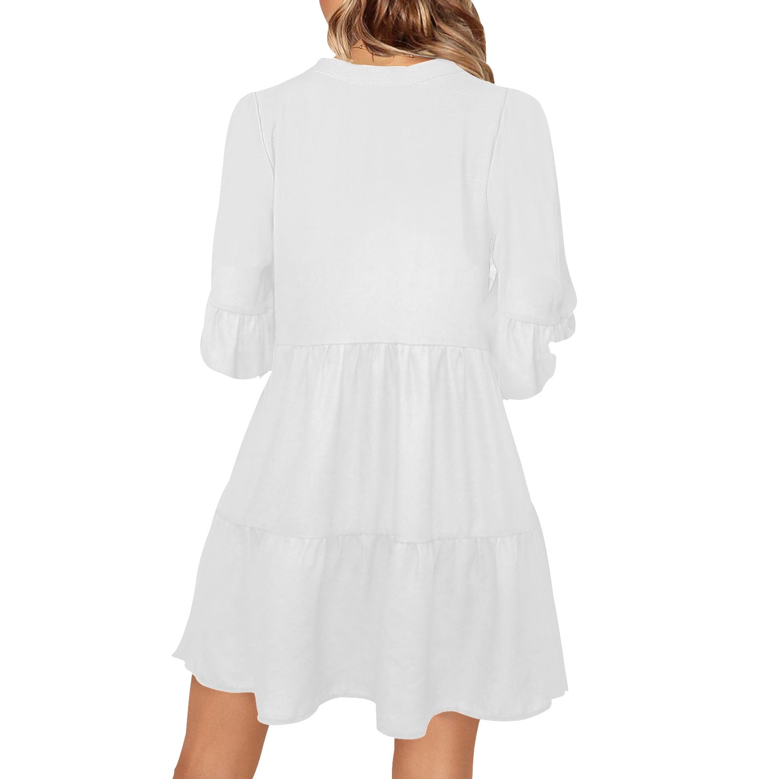 Long Sleeve White Gauze Dress