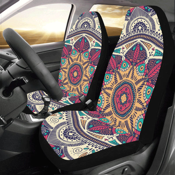 Ethnic Floral Pattern Mandala Car Seat Covers Pair, 2 Front Seat deals Covers, Car Seat Protector, Car Accessory, Seat Cover For Car