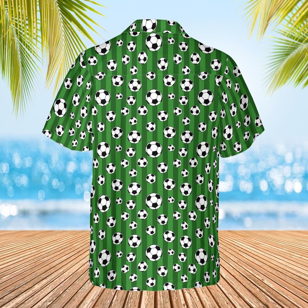 Football Soccer Men Hawaiian shirt, Green Print Vintage Retro Summer Tropical Hawaii Aloha Beach Plus Size Cool Button Down Shirt Starcove Fashion