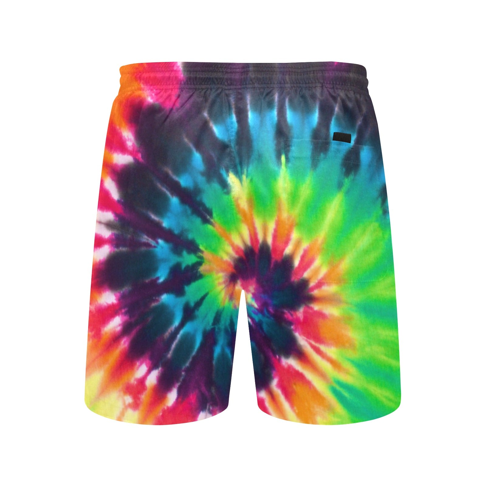 Tie Dye Men Swim Trunks, Spiral Mid Length Shorts Beach Pockets Mesh Lining Drawstring Boys Casual Bathing Suit Plus Size Swimwear Starcove Fashion