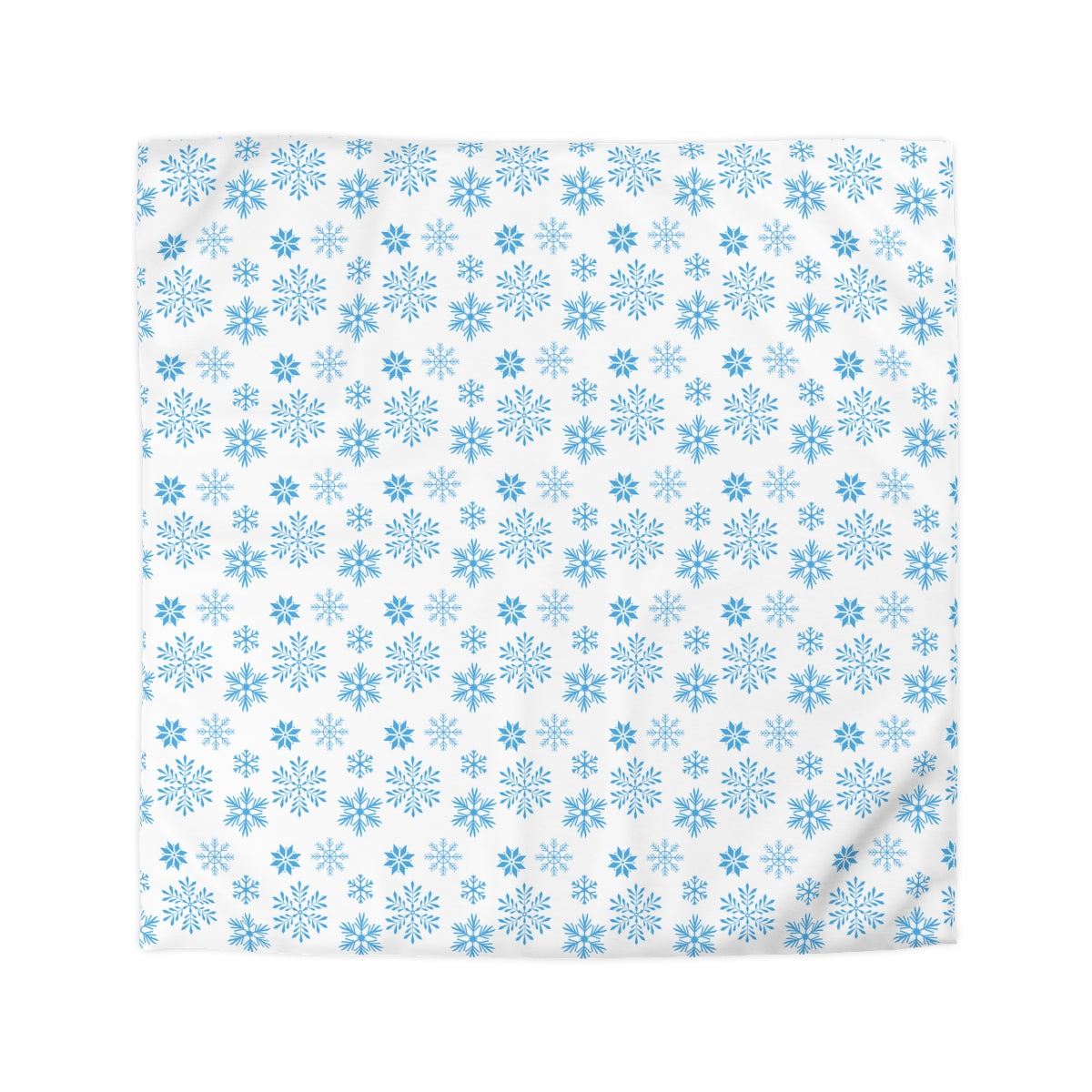 Snowflake Duvet Cover, Blue Winter Christmas Bedding Queen King Full Twin XL Microfiber Unique Designer Bed Quilt Bedroom Decor Starcove Fashion