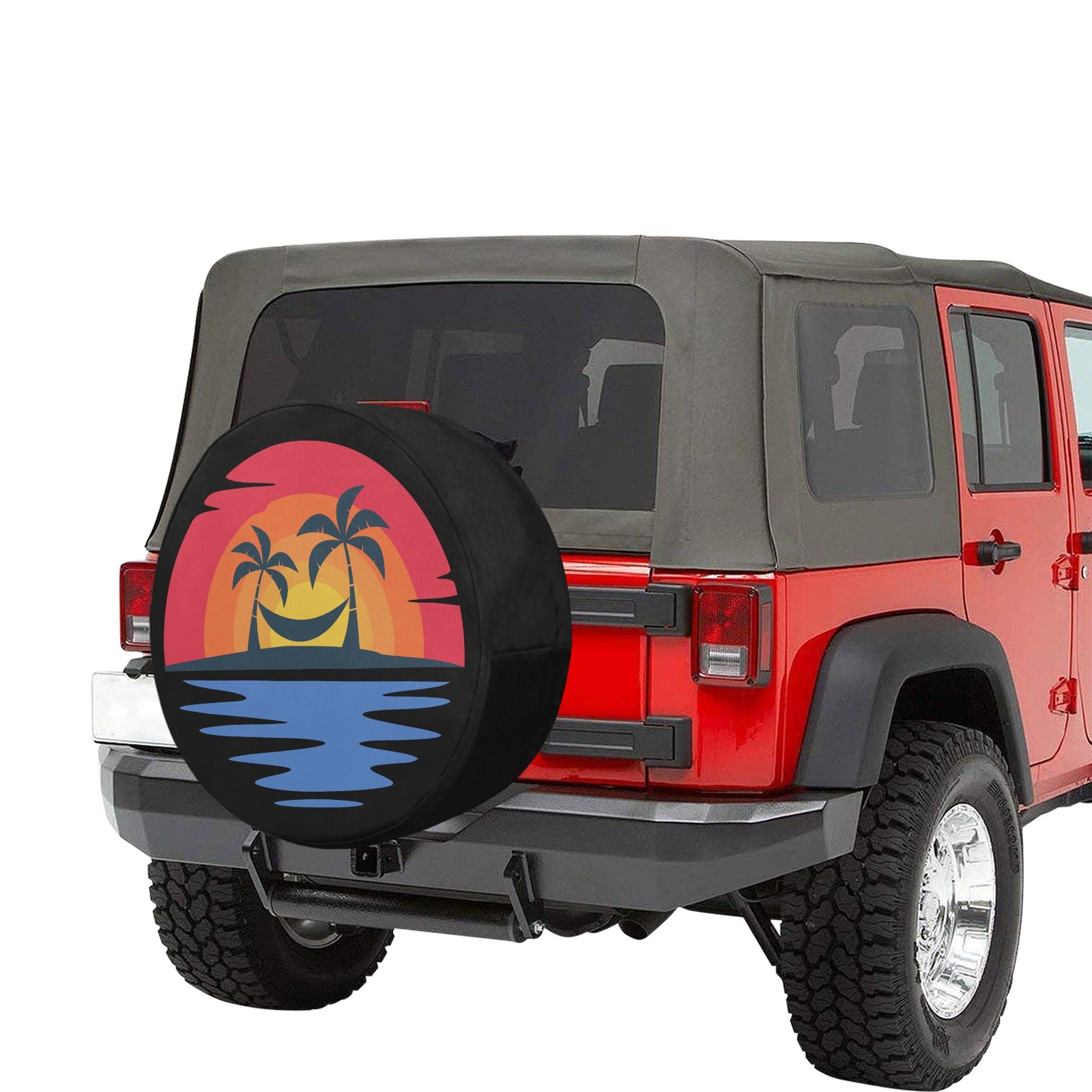 Summer Vibes Palm Trees Spare Tire shops Cover-Fits Jeep Wrangler, Ford Bronco, Rv, Camper, Trailer & Any Suv