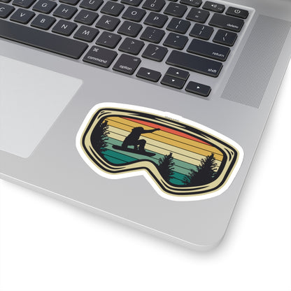 Snowboarder Jumping Sticker, Goggles Vintage Retro Mountain Boarding  Laptop Vinyl Waterbottle Tumbler Car Bumper Wall Mural Decal Starcove Fashion