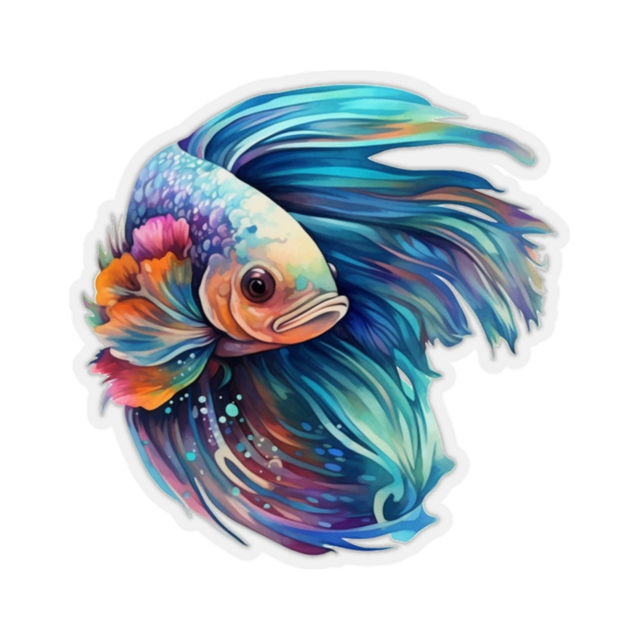 Vecteur Stock Colorful Siamese fighting fish or betta fish swimming in  Japanese wave with peony and daisy flowers for hand drawn tattoo art design  in geometric and circular ornament frame | Adobe