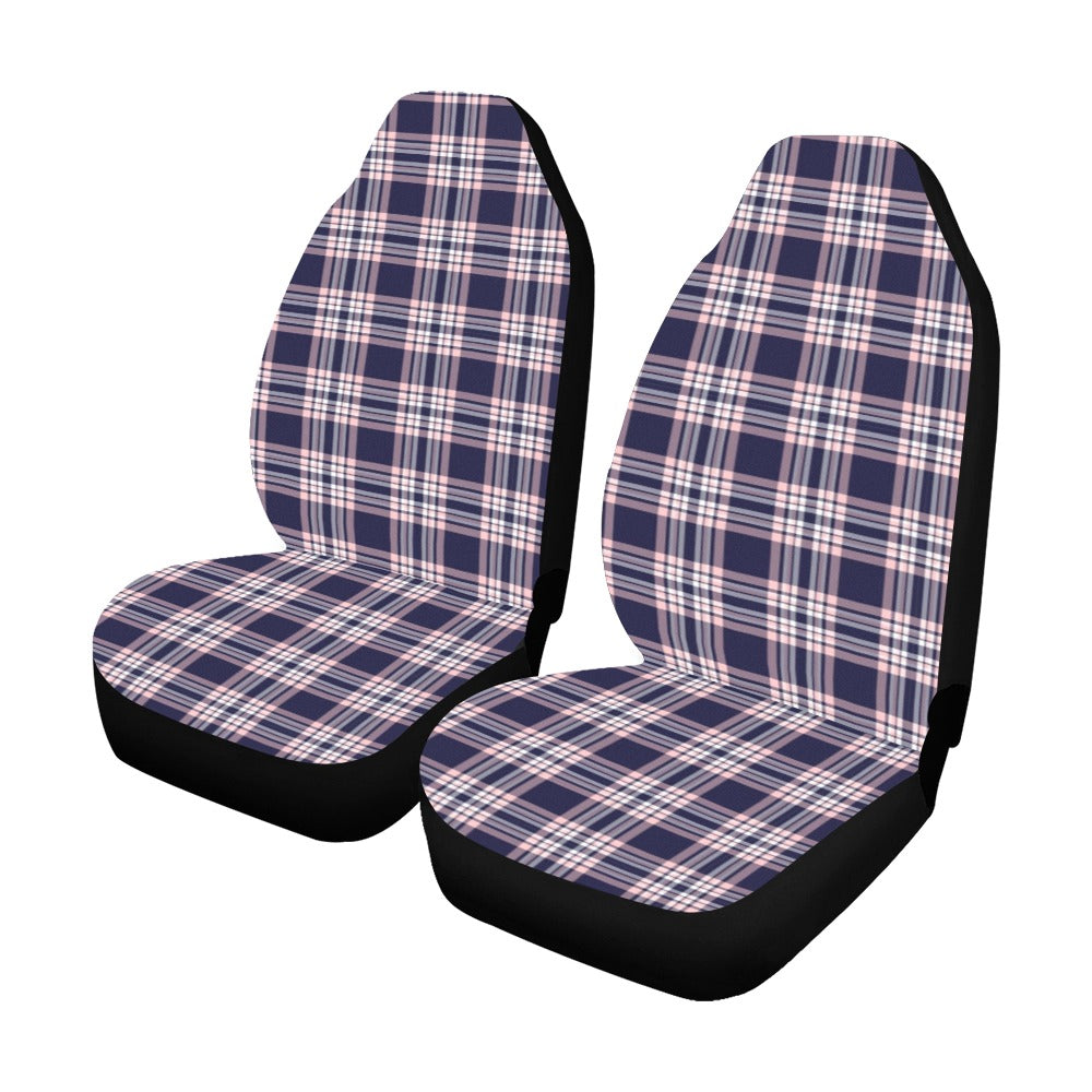 Pink Purple Plaid Pattern Car Seat Covers Pair, 2 Front Seat Covers, order Car Seat Protector, Car Accessory, Seat Cover For Car