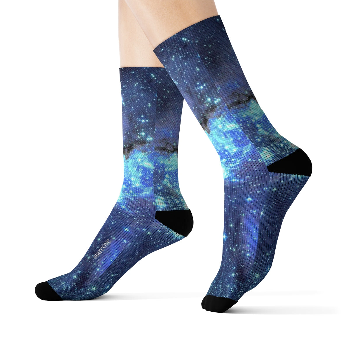 Galaxy Space Socks, Celestial Stars Blue 3D Sublimation Socks Festival ...