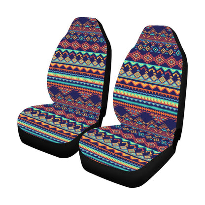 Mexican Boho Car Seat Covers Pair (2), Bohemian Aztec Front Seat Protector Accessory Pattern Ethnic Tribal Art Bohemian Truck Vehicle SUV