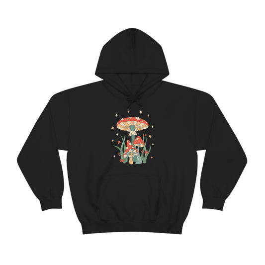 Mushroom Hoodie, Retro Groovy Toadstool Pullover Men Women Adult Aesthetic Graphic Cotton Hooded Sweatshirt Pockets Starcove Fashion