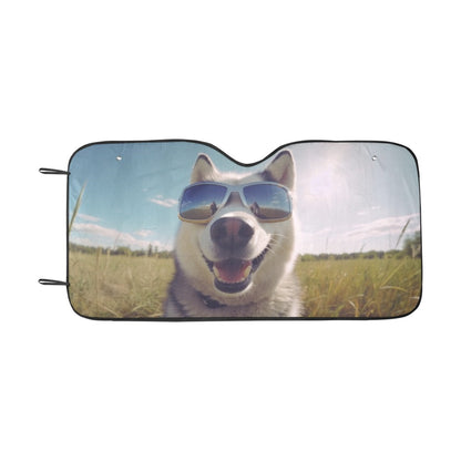 Husky Car Sun Shade, Dog Sunglasses Funny Siberian Windshield Accessories Auto Vehicle Truck Protector Window Visor Screen Blocker Sunshade