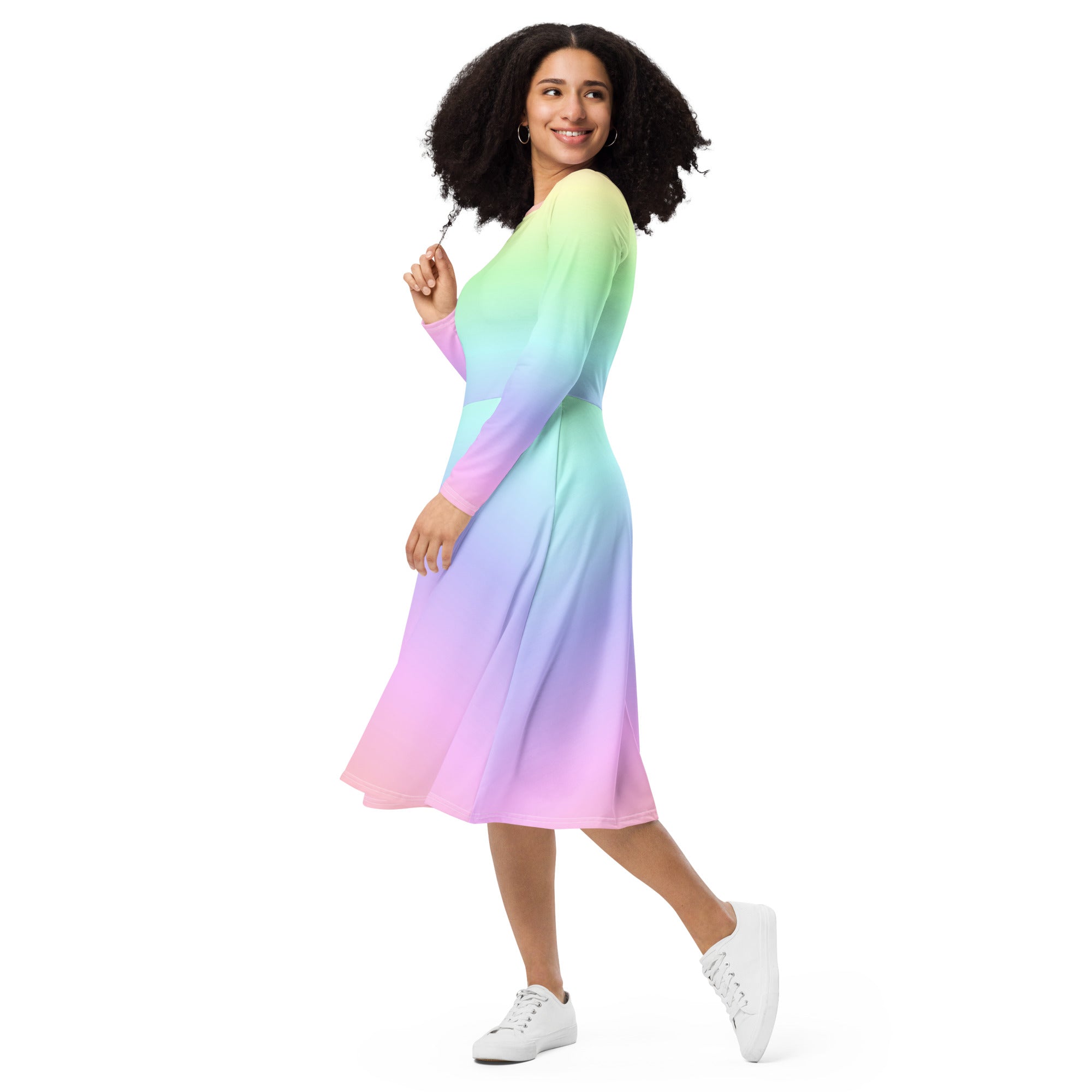 Pastel Tie Dye Dress Pastel Rainbow Cute Dresses High Waist Street Style  Oversized Skate Dress Female Custom Vestidos - AliExpress