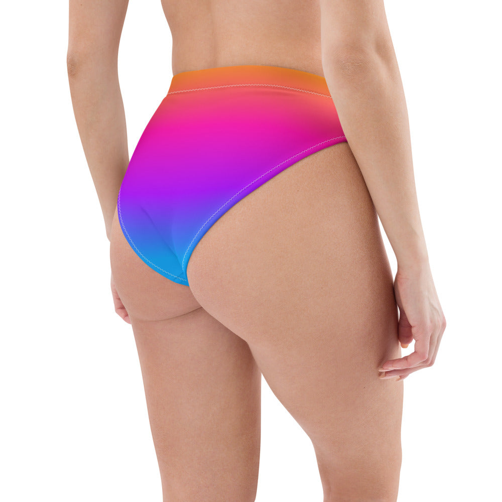 Gradient Dyeing Print Women Swimming Suits Long Sleeve Short Swim