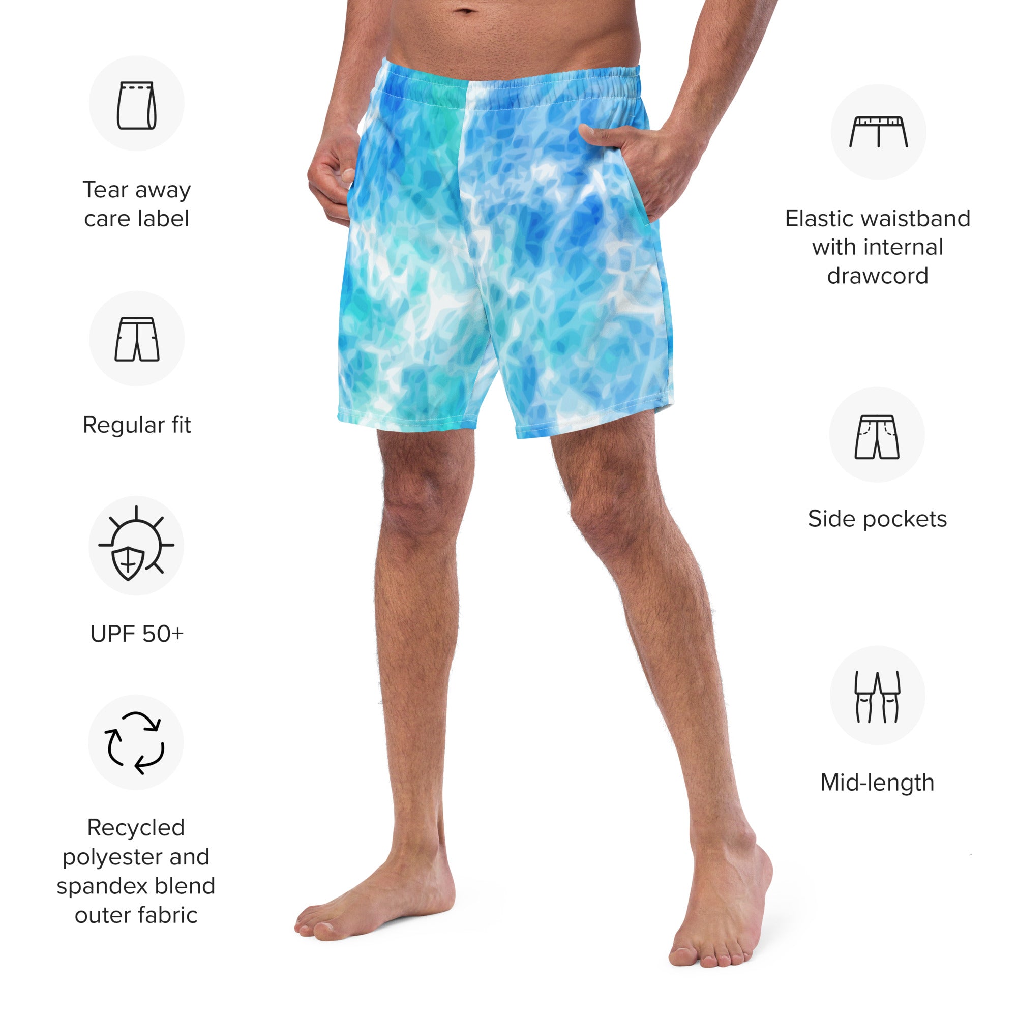 Mens tie sales dye swim trunks