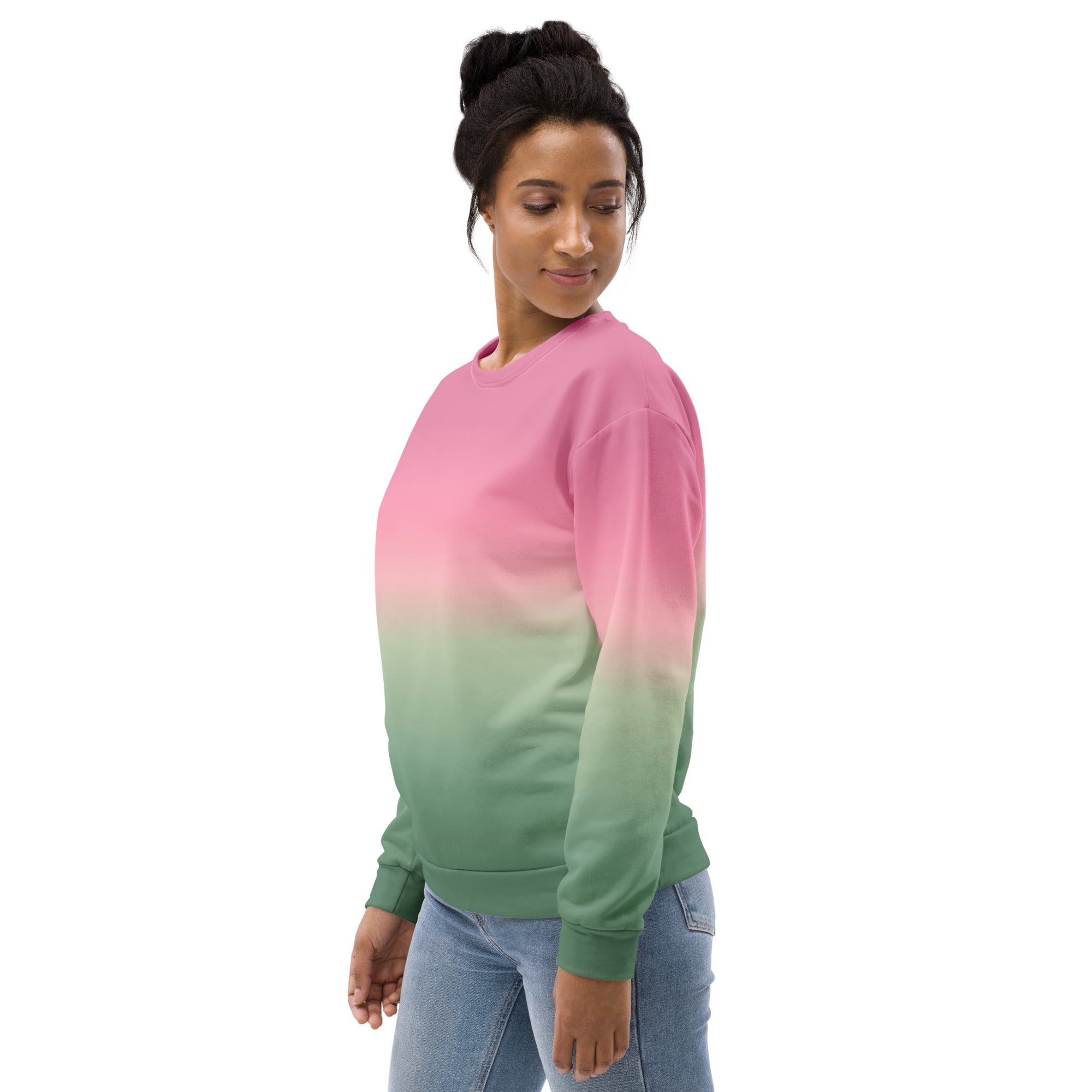 Green pink sweatshirt sale