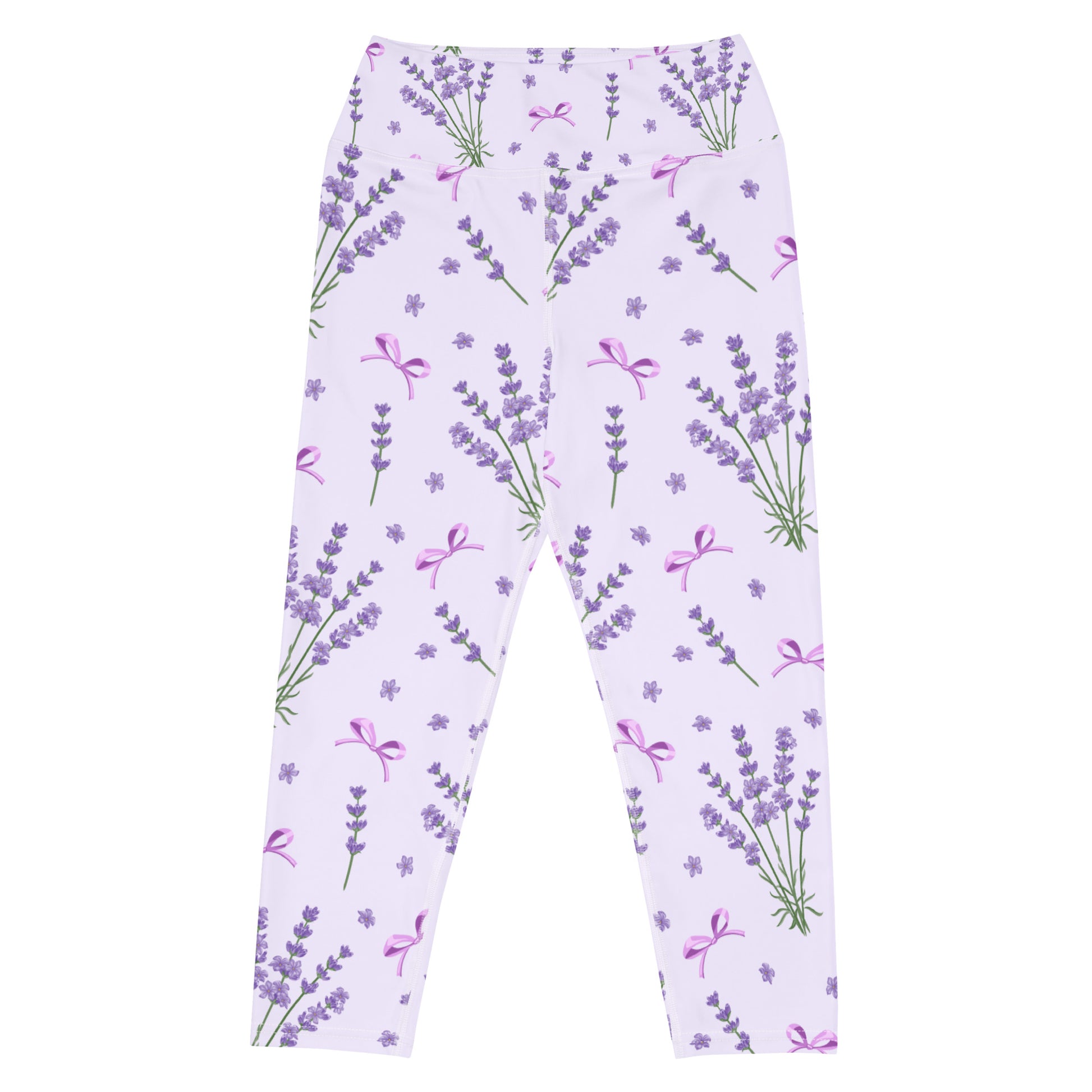Purple Lavender Capri Leggings Women, Flower Floral Cropped Yoga Pants  Printed Graphic Workout Gym Fun Designer Tights Gift