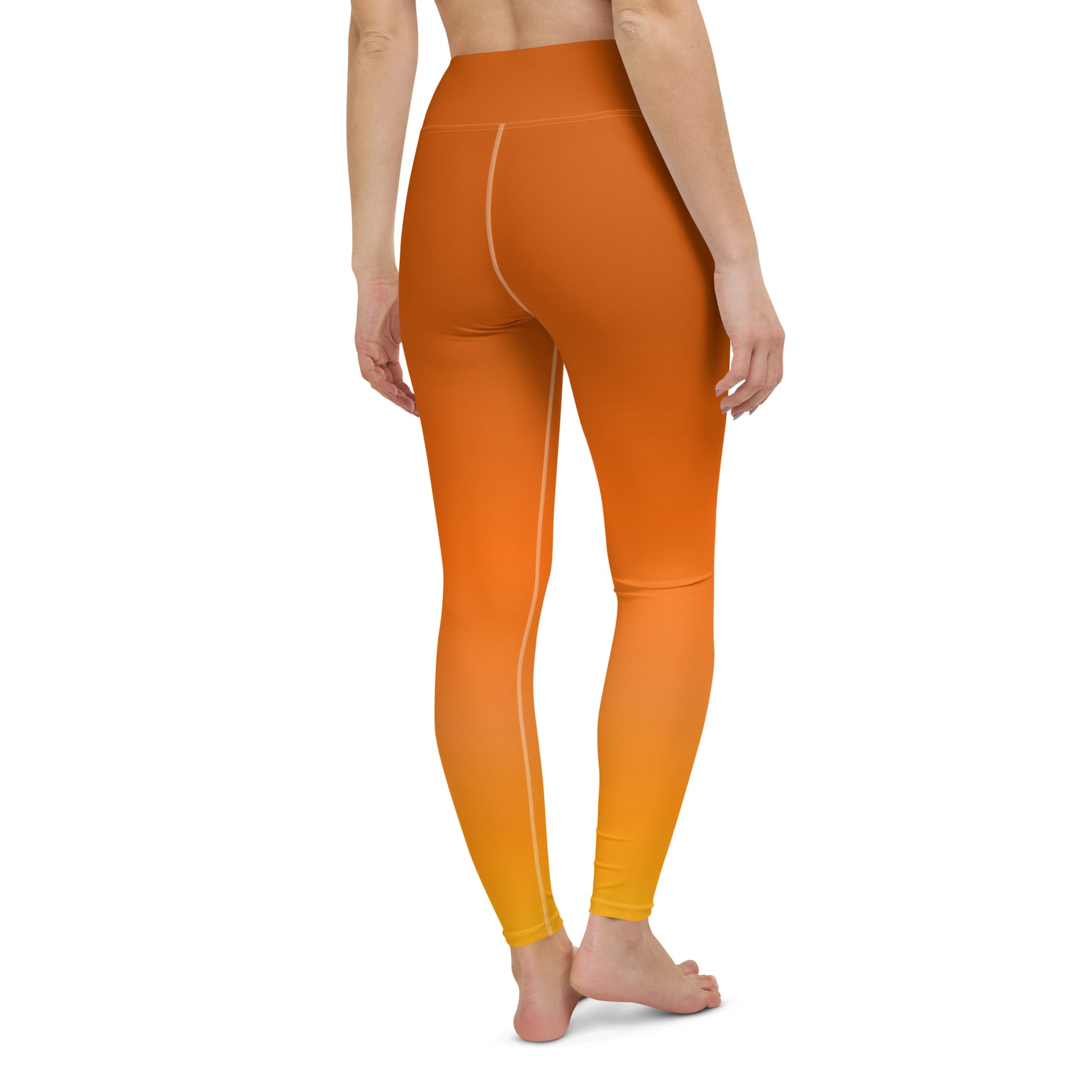 Burnt Orange Yoga Leggings Women, Ombre Tie Dye Fall Autumn High Waisted  Pants Cute Printed Workout Gym Designer Tights 