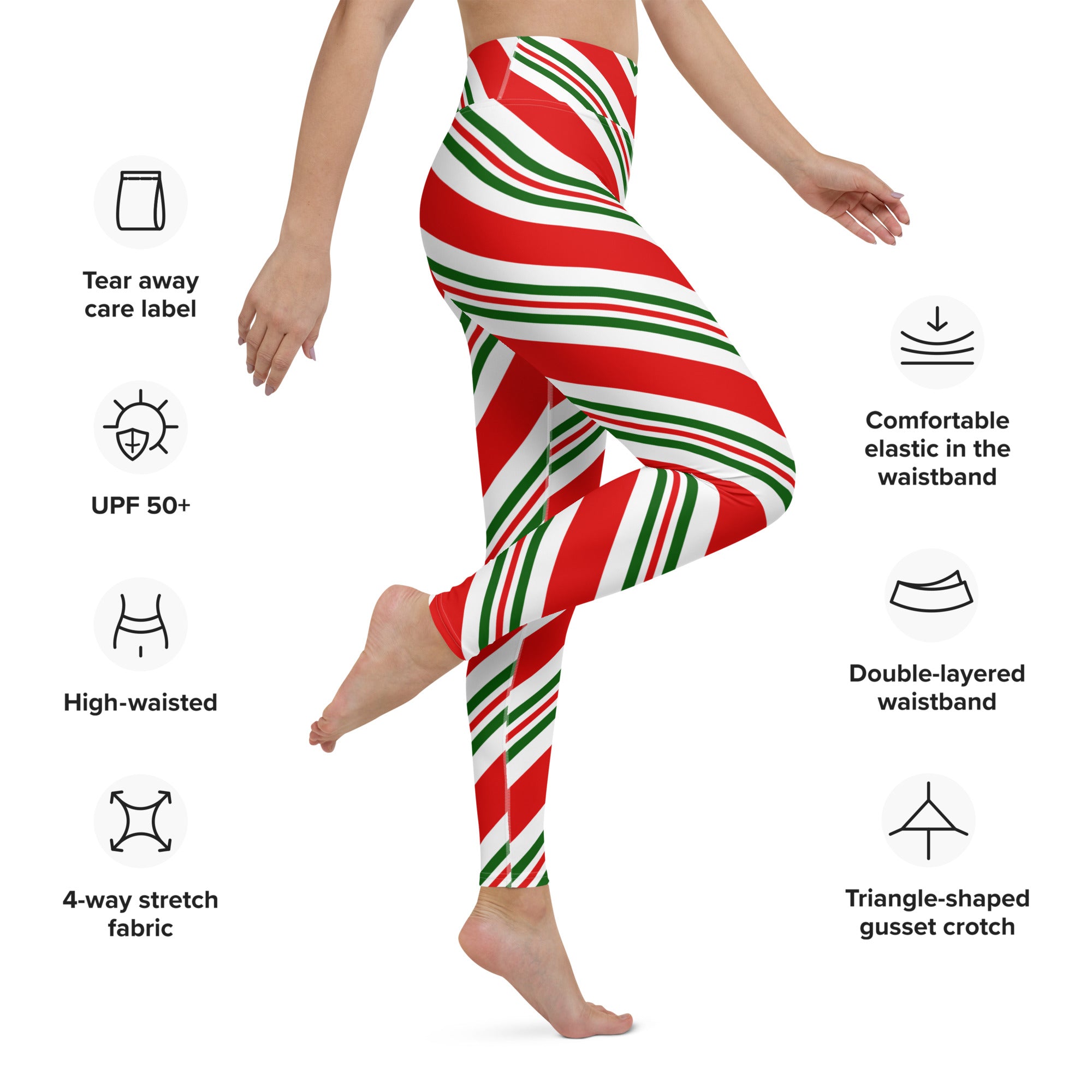 Christmas candy cane leggings hotsell