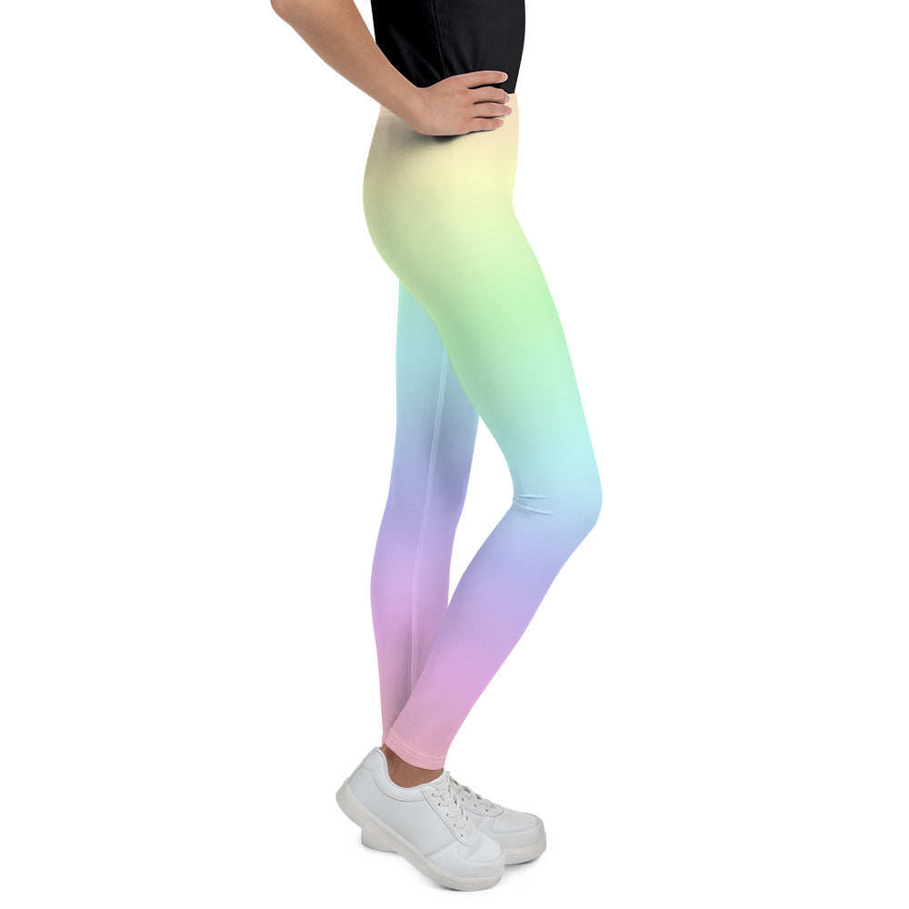 White Outlined Pastel Rainbow Stripes Leggings #leggings #yogapants  #workout #fitness #pilates #fashion