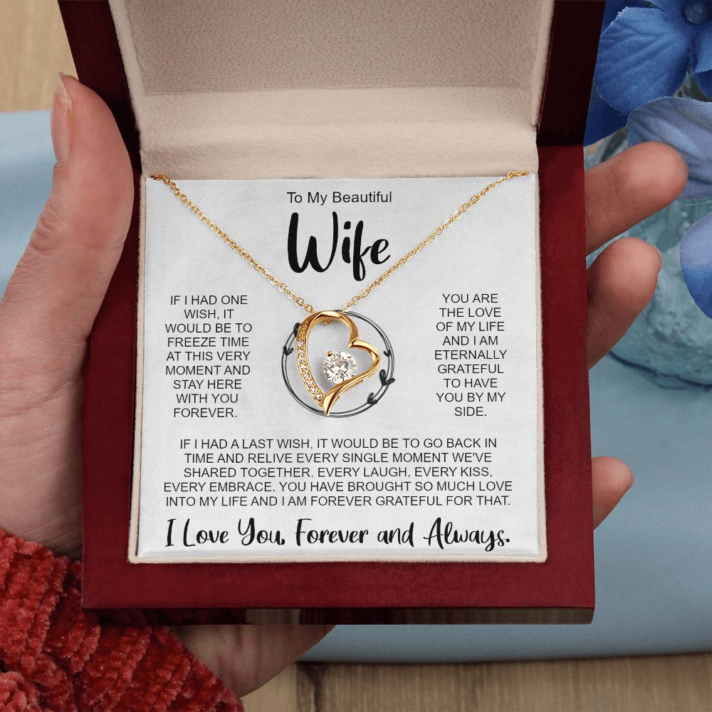 Personalized To My Beautiful Wife Necklace From Husband My Heart With You  Wife Valentines Wedding Day Birthday Christmas Customized Gift Box Message  Card - Siriustee.com