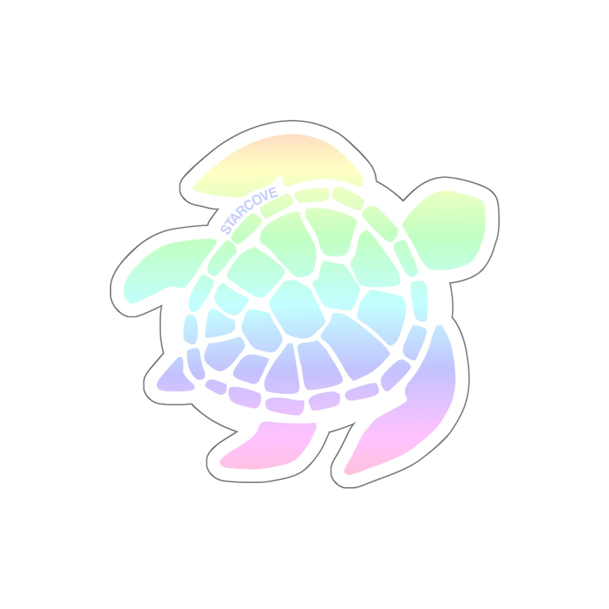 Pastel Sea Turtle Sticker, Rainbow Ocean Vsco Laptop Vinyl Cute Waterproof Tumbler Car Bumper Waterbottle Aesthetic Wall Decal Stickers Starcove Fashion