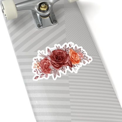 Red Flowers Sticker, Roses Pink Floral Laptop Decal Vinyl Cute Waterbottle Tumbler Car Waterproof Bumper Aesthetic Die Cut Wall Mural Starcove Fashion