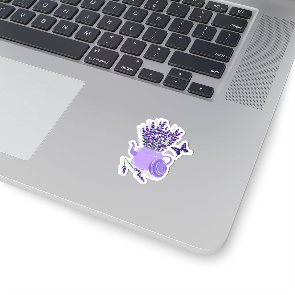 Purple Lavender Decal, Butterfly Pot Flowers Die Cut Stickers Laptop V –  Starcove Fashion