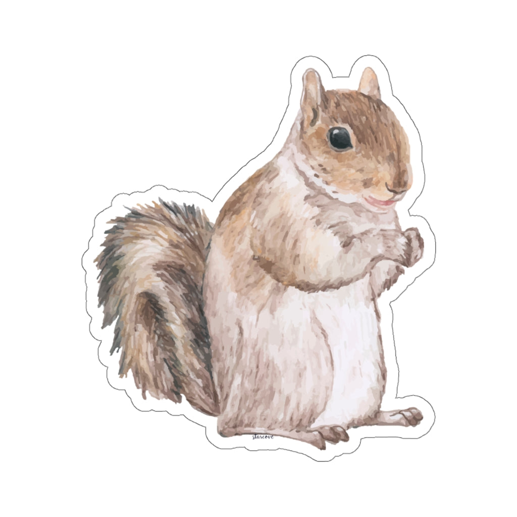 Squirrel Sticker, Animal Watercolor Laptop Decal Vinyl Cute Waterbottle Tumbler Car Waterproof Bumper Aesthetic Die Cut Wall Mural Starcove Fashion