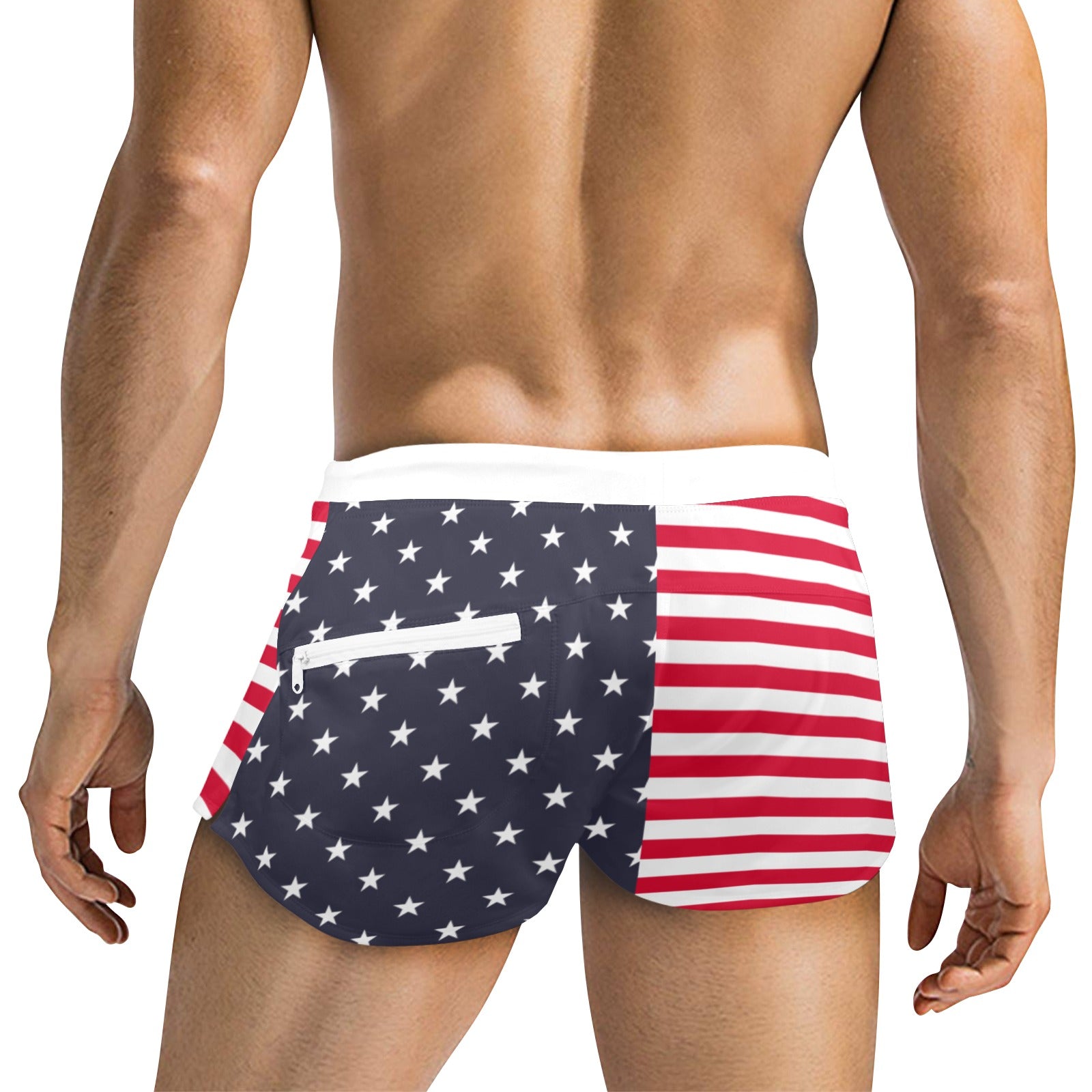 Mens swim trunks hot sale with zipper pockets