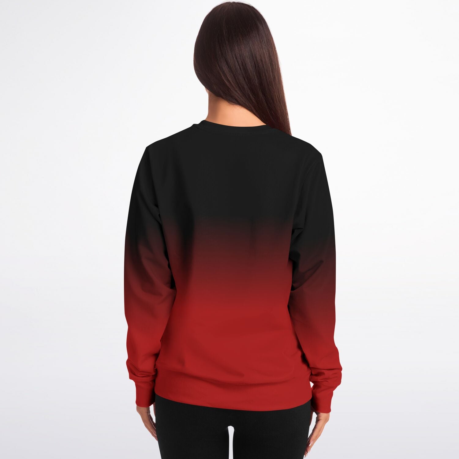 LOVE Cozy Fleece Red Sweatshirt W/Black Letters Print PARIS/front/ LONDON/ back/
