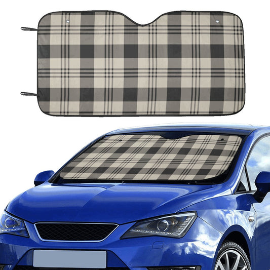 Plaid Windshield Sun Shade, Checkered black Beige Car Accessories Auto Check Protector Front Window Visor Cover Shield Blocker Sunscreen Starcove Fashion