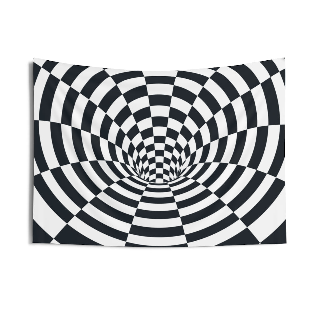 Black and white trippy tapestry hot sale