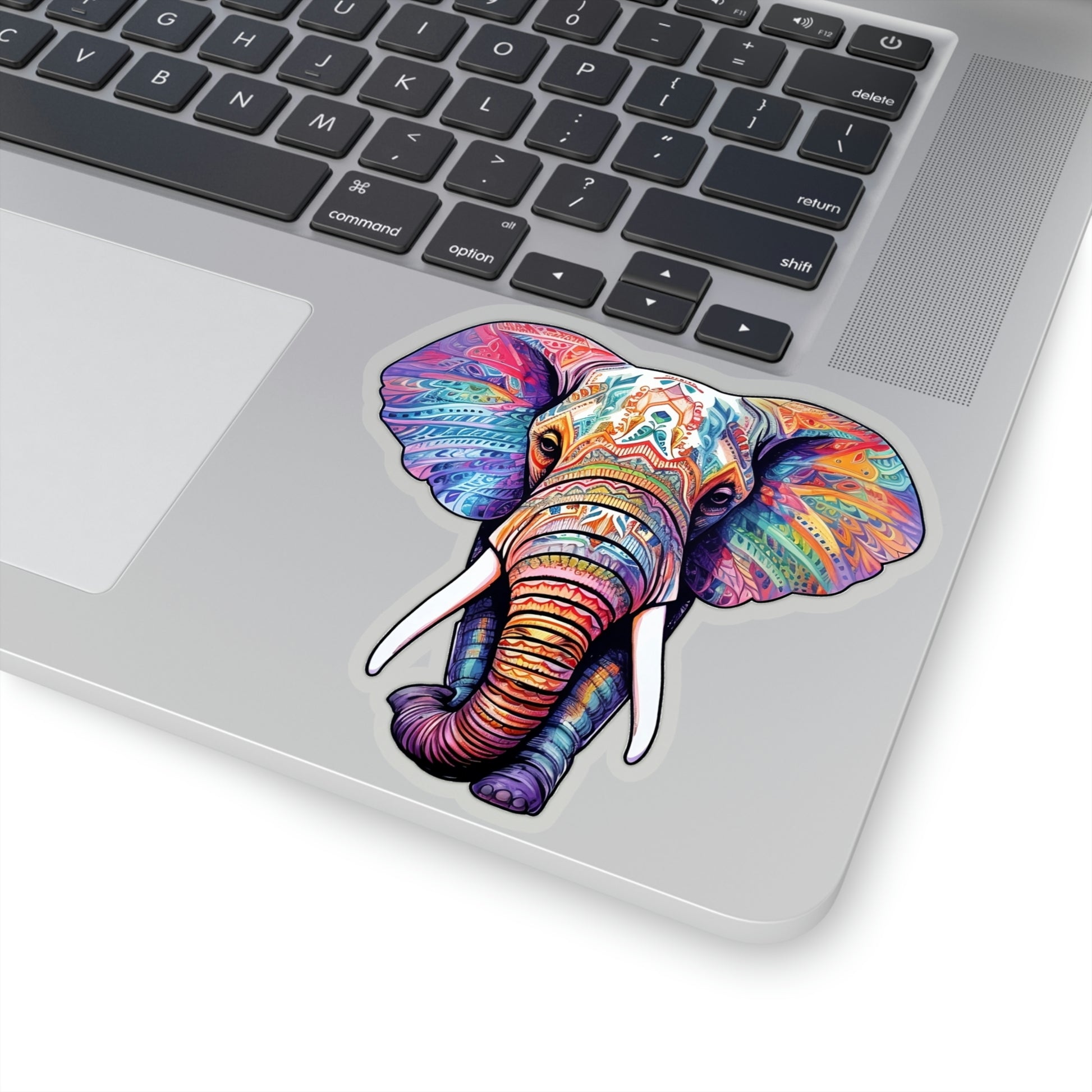 Indian Elephant Sticker, Animal Ornate Art Laptop Decal Vinyl Cute Waterbottle Tumbler Car Waterproof Bumper Aesthetic Die Cut Wall Clear Starcove Fashion