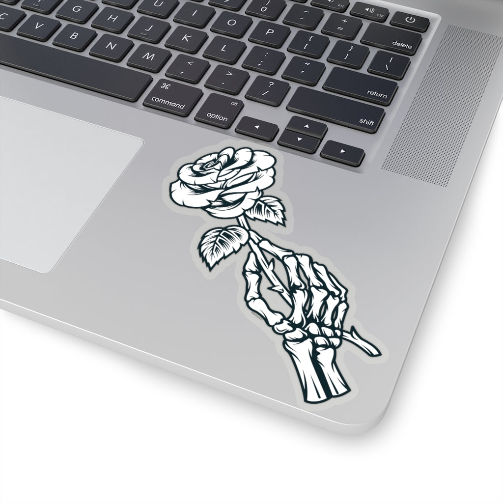 Skeleton Hand Rose Sticker, Tattoo Black White Transparent Cute Decal Label Phone Macbook Small Large Cool Art Computer Starcove Fashion