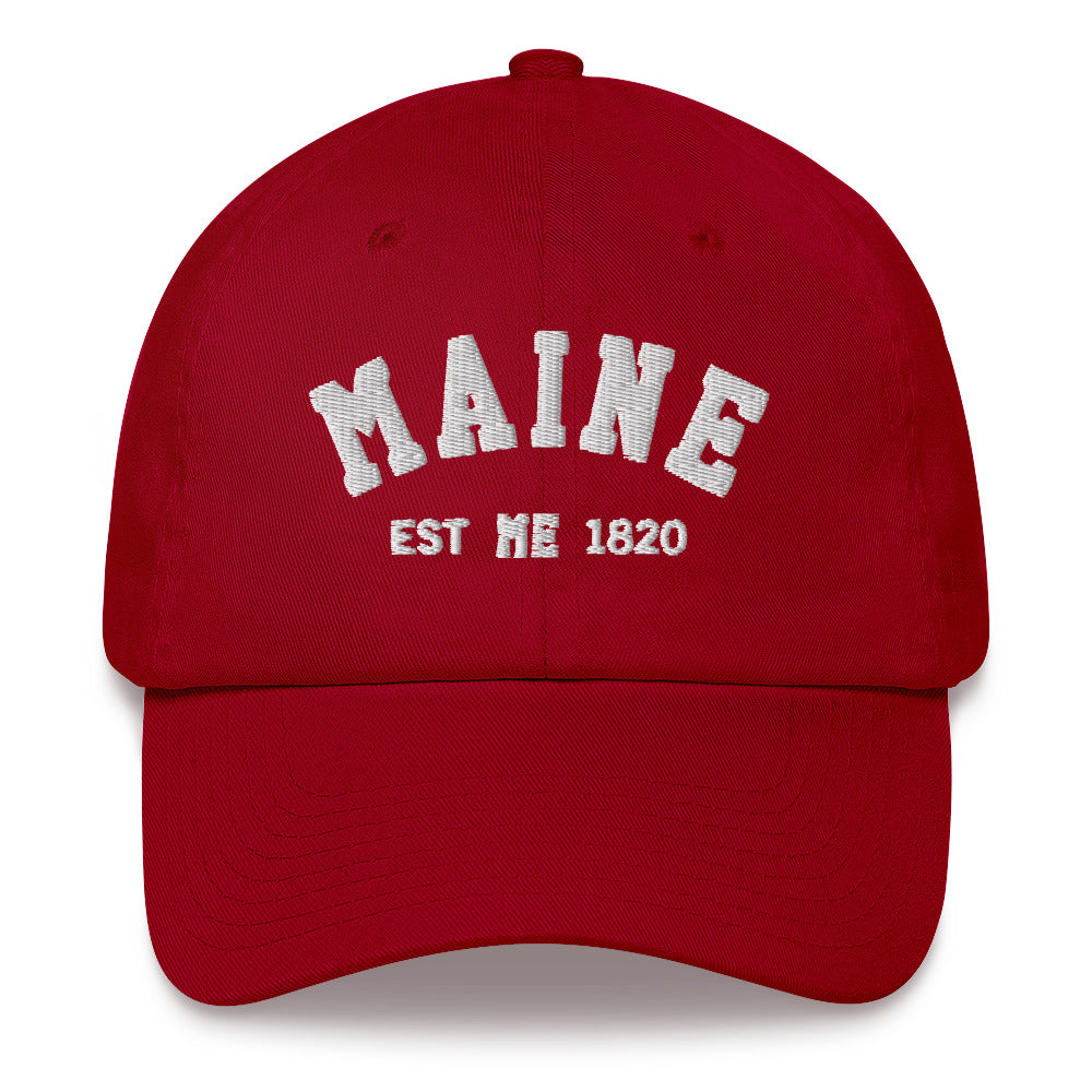 Maine Me State Dad Hats, I Love Maine Retro Vintage Pride USA Gifts Men Women Trucker Baseball Embroidered Hat Cranberry