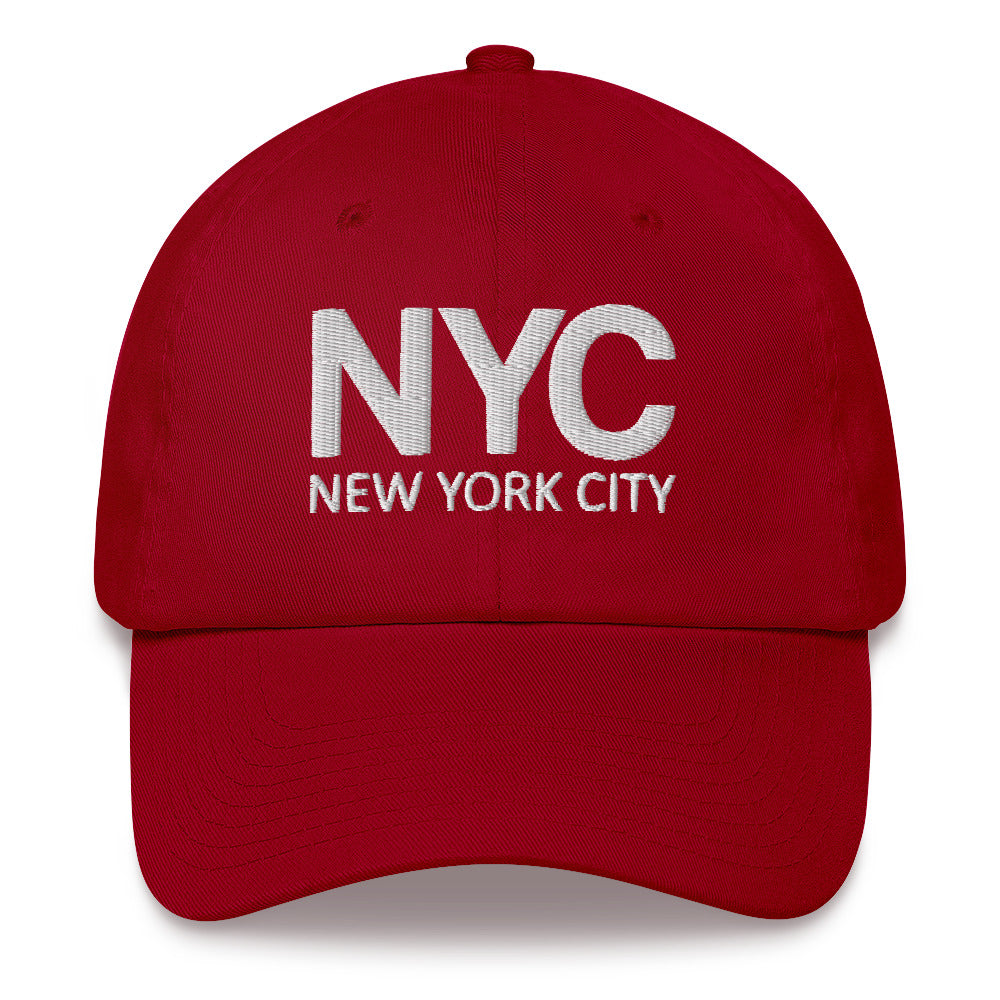 NYC New York City Baseball Dad Hat Cap, NY Mom Trucker Men Women Embroidery Embroidered Hat Gift Cranberry