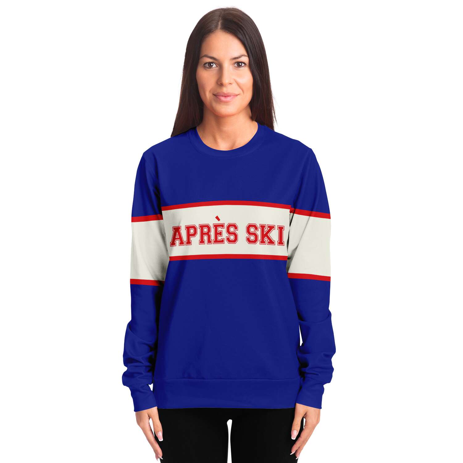 Apres Ski Sweatshirt Sweater, Royal Blue White Retro Vintage Striped Winter  Holiday Sports Party Skiing 80s 90s Y2K Cotton Top Clothes