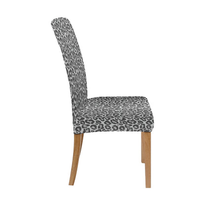 Grey Leopard Dining Chair Seat Covers, Animal Print Cheetah Stretch Slipcover Furniture Dining Room Party Banquet Home Decor Starcove Fashion