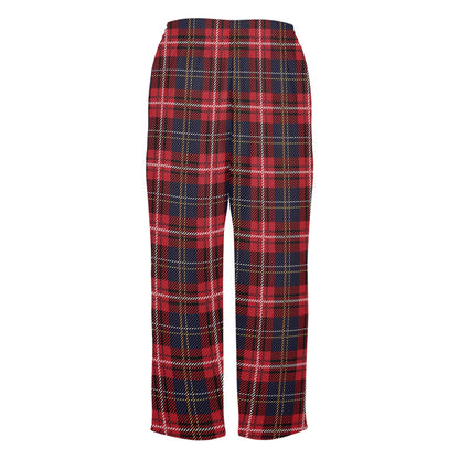 Red Buffalo Plaid Women Pajamas Pants, Black Check Tartan Christmas Xmas  Satin PJ Pockets Trousers Couples Matching Ladies Trousers Bottoms